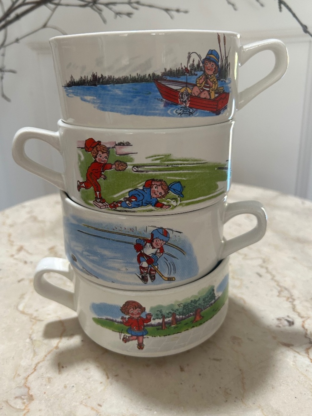 Vintage Campbell’s Kids Soup Bowls/Mugs - Set of 4 Collectible